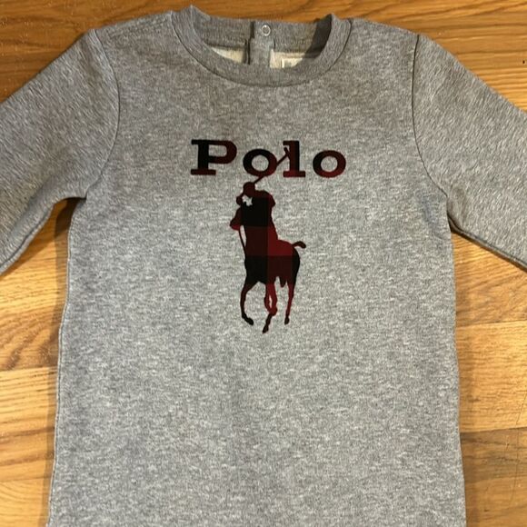 Ralph Lauren Buffalo Check Big Pony Fleece Baby Coverall. Size 24 months - Picture 2 of 7